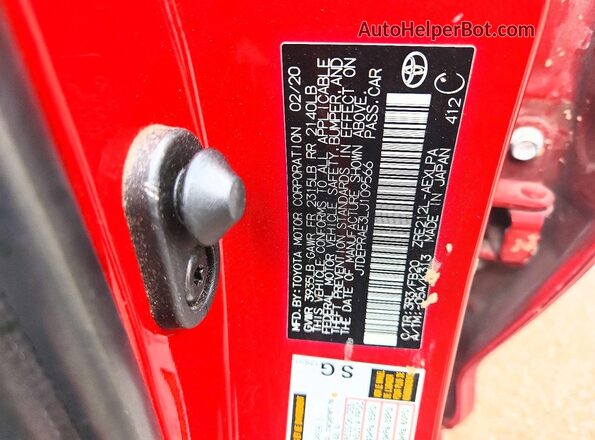JTDEPRAE3LJ109566 2020 TOYOTA LL Красный Вид подкапотного пространства