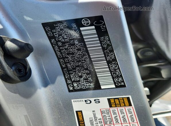 JTDEPRAE3LJ112113 2020 TOYOTA COROLLA Серебряный Вид подкапотного пространства
