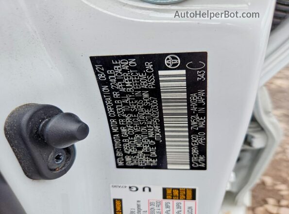 JTDKAMFP5N3203067 2022 TOYOTA PRIUS White Engine compartment view