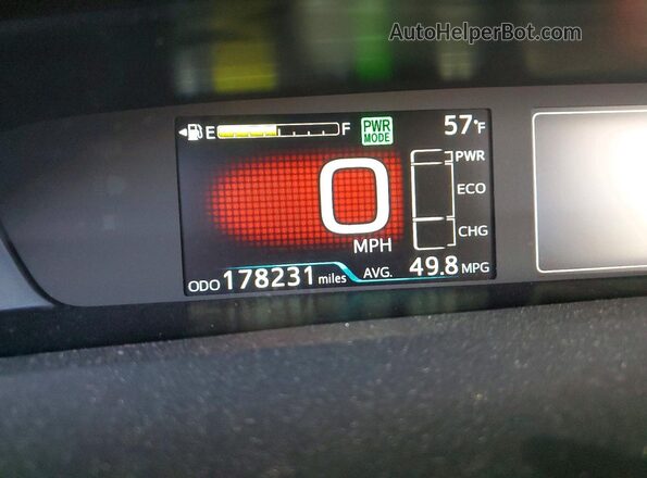 JTDKARFUXK3097939 2019 TOYOTA PRIUS Белый Вид щитка приборов