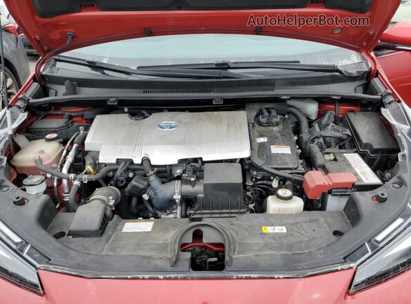 JTDL9RFU3K3011903 2019 TOYOTA PRIUS Красный Вид задней части салона