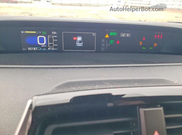 JTDL9RFUXK3011607 2019 TOYOTA PRIUS White Widok zestawu wskaźników