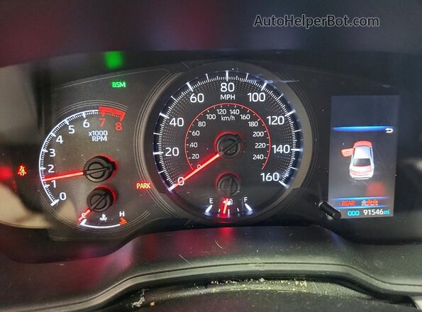 JTDP4RCE1LJ010808 2020 TOYOTA COROLLA Red Вид щитка приладів
