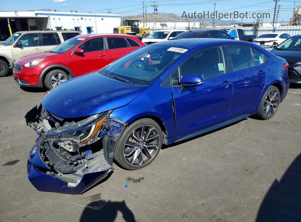 JTDS4MCEXMJ058502 2021 TOYOTA COROLLA Blue Vista tres cuartos delantera izquierda