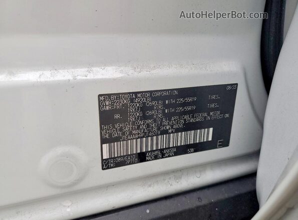 JTEAAAAH9PJ146019 2023 TOYOTA VENZA Белый Вид подкапотного пространства