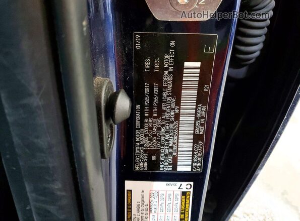 JTEBU5JRXK5667635 2019 TOYOTA 4RUNNER Синий Вид наклейки с VIN-кодом
