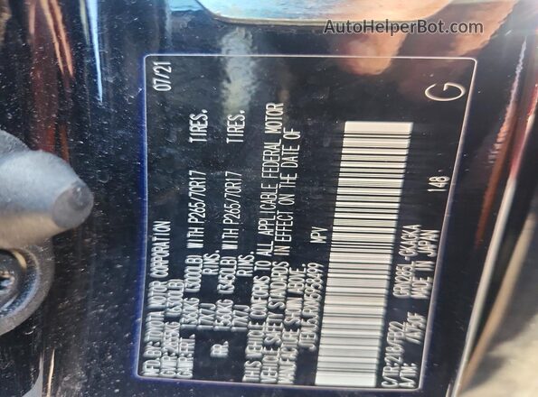 JTEMU5JRXM5958499 2021 TOYOTA 4RUNNER Black Widok komory silnika