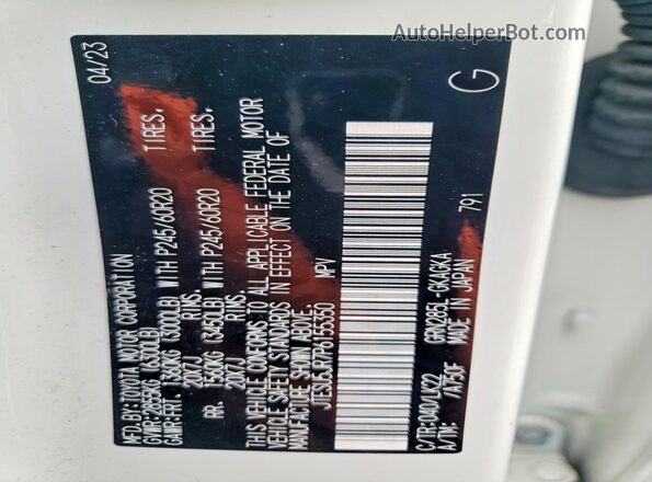 JTESU5JR7P6155350 2023 TOYOTA 4RUNNER White Widok komory silnika