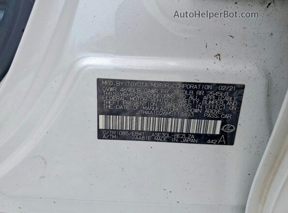 JTHAA1D26M5113493 2021 LEXUS IS White Widok komory silnika
