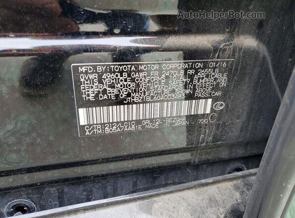 JTHBZ1BL6GA003483 2016 LEXUS GS Черный Вид наклейки с VIN-кодом