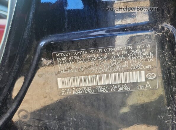 JTHCM1D23G5008317 2016 LEXUS IS Black Շարժիչի բաժամունքի տեսք