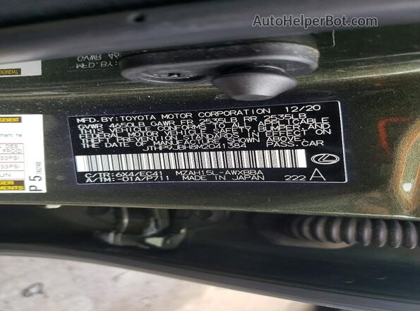 JTHP9JBH8M2041384 2021 LEXUS UX Green VIN sticker view
