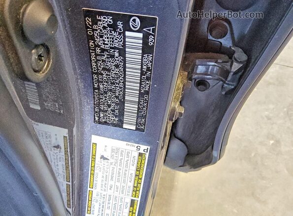 JTHX3JBH0N2049479 2022 LEXUS UX Charcoal Vista de la etiqueta del VIN