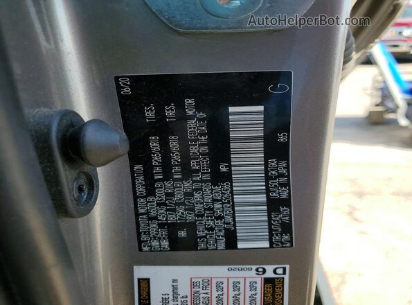 JTJAM7BX9L5264365 2020 LEXUS GX Silver VIN sticker view