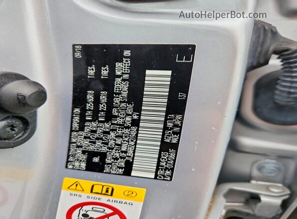 JTJBARBZ4K2194848 2019 LEXUS NX Silver Vista de la etiqueta del VIN