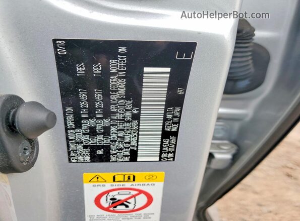 JTJBARBZ5K2186984 2019 LEXUS NX Silver Vista de la etiqueta del VIN