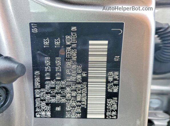 JTJBJRBZXH2063416 2017 LEXUS NX Серебряный Вид подкапотного пространства