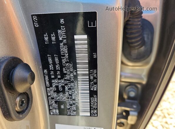 JTJDARDZ2M2236460 2021 LEXUS NX Серебряный Вид наклейки с VIN-кодом