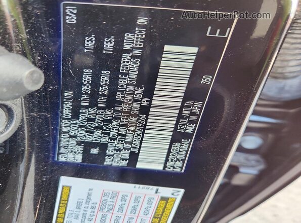 JTJSARBZ2M2192664 2021 LEXUS NX Black VIN sticker view