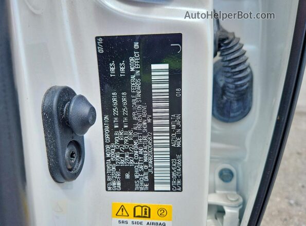 JTJYARBZ0G2045872 2016 LEXUS NX White Vista de la etiqueta del VIN