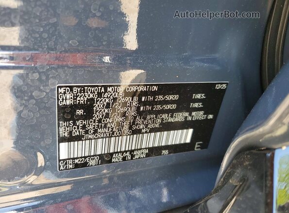JTM6CRAVXTJ001350 2026 TOYOTA RAV4 Gray Vista del compartimento del motor