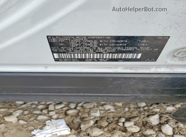 JTMABABA0PA022854 2023 SUBARU SOLTERRA White VIN კოდის სტიკერის ხედი