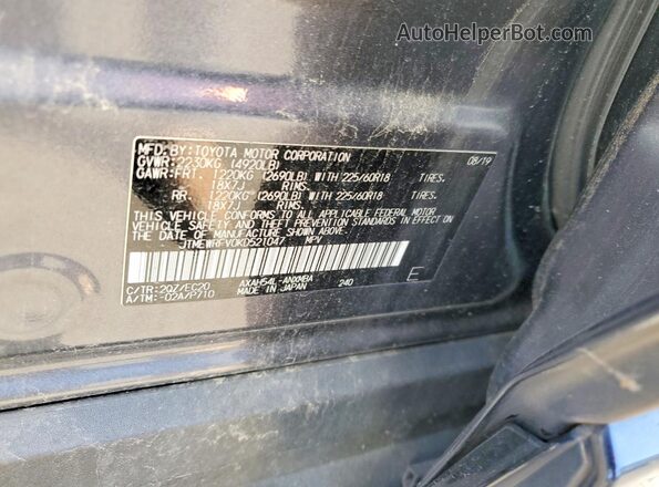 JTMEWRFV0KD521047 2019 TOYOTA RAV4 Gray VIN sticker view