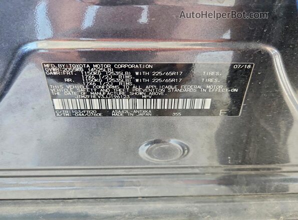 JTMZFREV3JJ196123 2018 TOYOTA RAV4 Gray Widok naklejki z numerem VIN