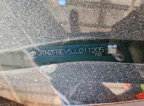 JTMZFREV5JJ211205 2018 TOYOTA RAV4 White VIN կոդի պիտակի տեսք