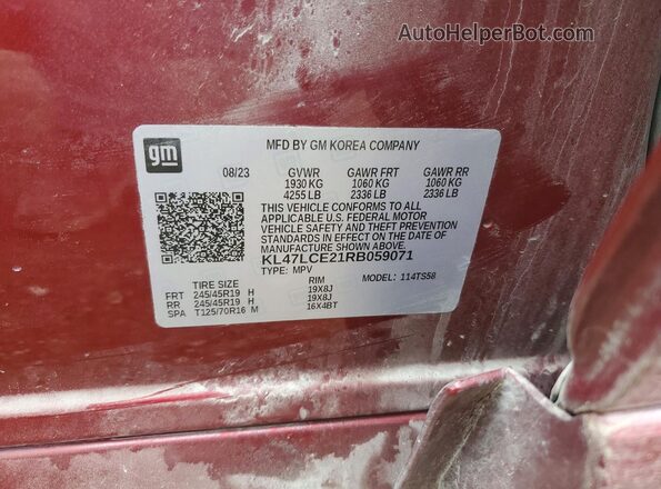 KL47LCE21RB059071 2024 BUICK OTHER Бордовый Вид наклейки с VIN-кодом