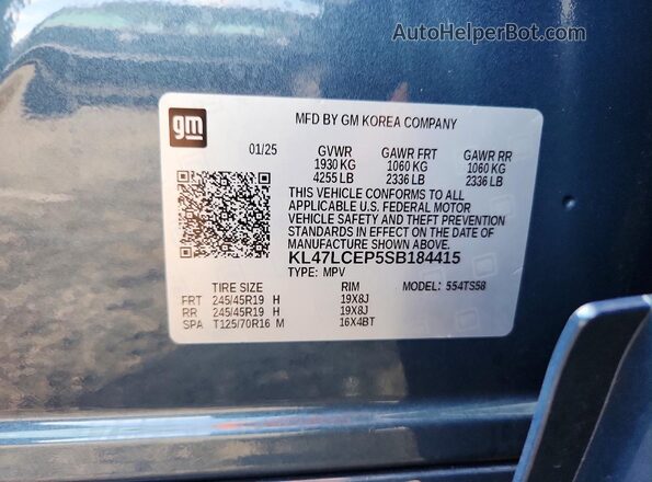 KL47LCEP5SB184415 2025 BUICK OTHER Blue Vista de la etiqueta del VIN