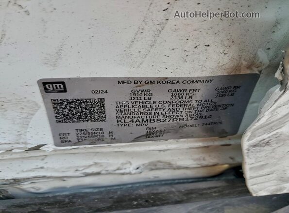 KL4AMBS27RB172914 2024 BUICK ENCORE Белый Вид наклейки с VIN-кодом