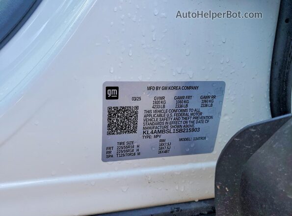 KL4AMBSL1SB215903 2025 BUICK ENCORE White Շարժիչի բաժամունքի տեսք