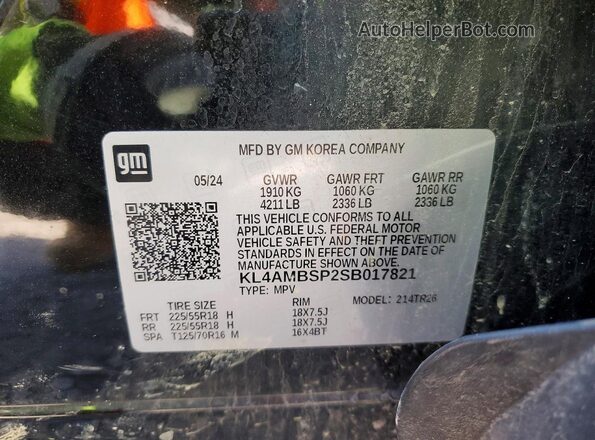 KL4AMBSP2SB017821 2025 BUICK ENCORE Black Widok komory silnika