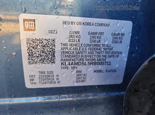 KL4AMDSL5RB000711 2024 BUICK ENCORE Blue Շարժիչի բաժամունքի տեսք