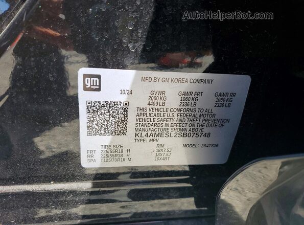 KL4AMESL2SB075748 2025 BUICK ENCORE Black Widok wnętrza 360 stopni