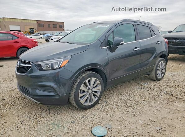 KL4CJASB6JB592681 2018 BUICK ENCORE Gray წინა მარცხენა ხედი სამი მეოთხედიდან