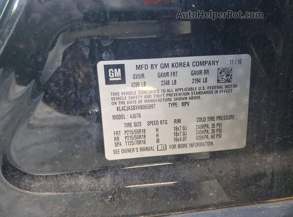 KL4CJASBXHB065897 2017 BUICK ENCORE Black Widok komory silnika