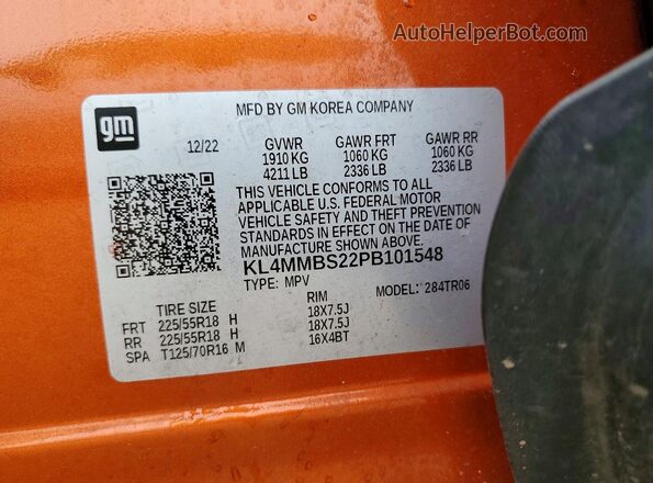 KL4MMBS22PB101548 2023 BUICK ENCORE Orange ძრავის განყოფილების ხედი