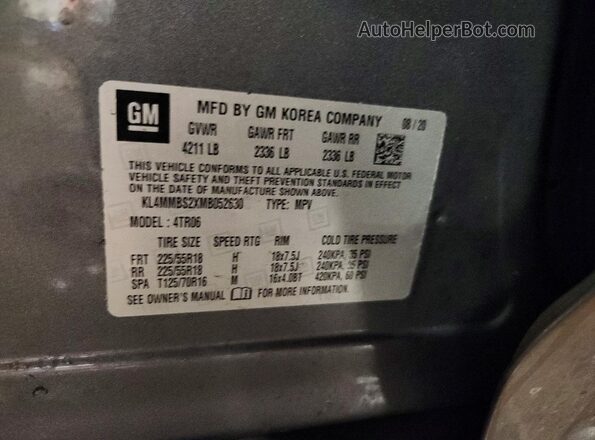 KL4MMBS2XMB052630 2021 BUICK ENCORE Silver Widok komory silnika