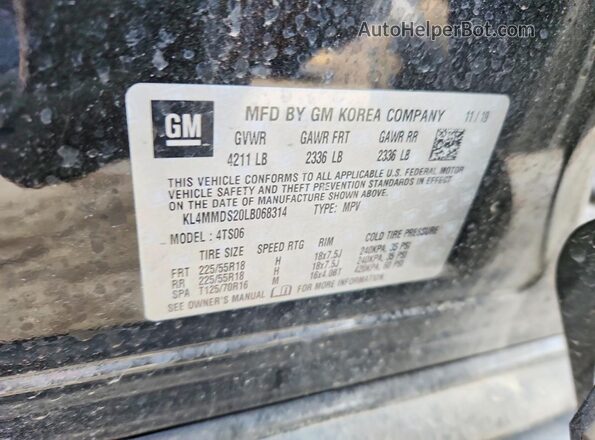KL4MMDS20LB068314 2020 BUICK ENCORE Black Widok komory silnika