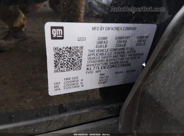 KL77LGE23RC199496 2024 CHEVROLET TRAX Черный Вид подкапотного пространства