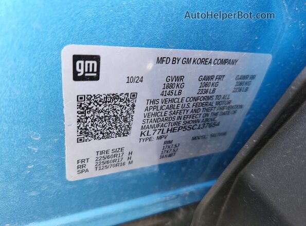 KL77LHEP5SC137654 2025 CHEVROLET TRAX Синий Вид наклейки с VIN-кодом