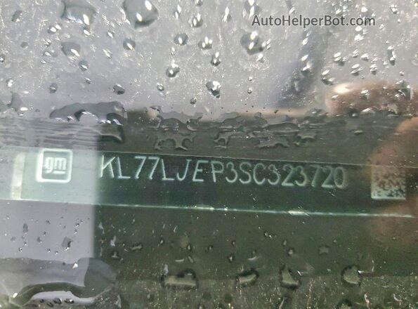 KL77LJEP3SC323720 2025 CHEVROLET TRAX Turquoise Вид наклейки з VIN-кодом