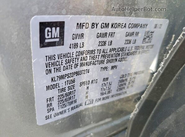KL79MPS22PB037274 2023 CHEVROLET TRAILBLAZER Серебряный Панорамный вид салона 360°