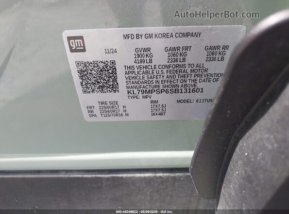 KL79MPSP6SB131601 2025 CHEVROLET TRAILBLAZER Gray Вид підкапотного простору