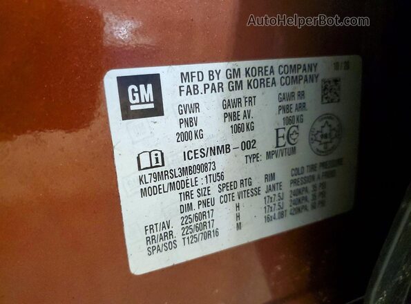 KL79MRSL3MB090873 2021 CHEVROLET TRAILBLAZER Orange Widok wnętrza 360 stopni