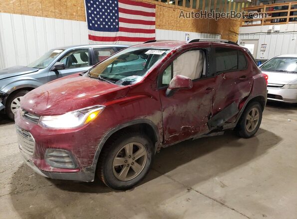 KL7CJPSM8NB568993 2022 CHEVROLET TRAX Бордовый Передняя левая четверть