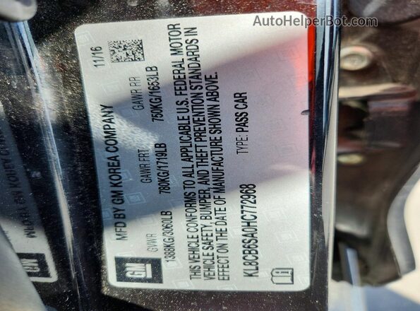KL8CB6SA0HC772968 2017 CHEVROLET SPARK Black Widok komory silnika