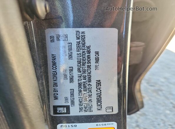 KL8CB6SA0LC475904 2020 CHEVROLET SPARK Charcoal Vista del compartimento del motor